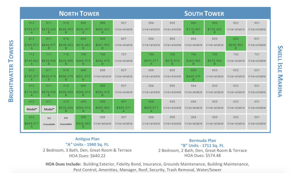 Water Club Price List