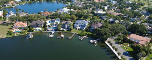 Waterfront home with private dock and boat lift on a St. Petersburg canal