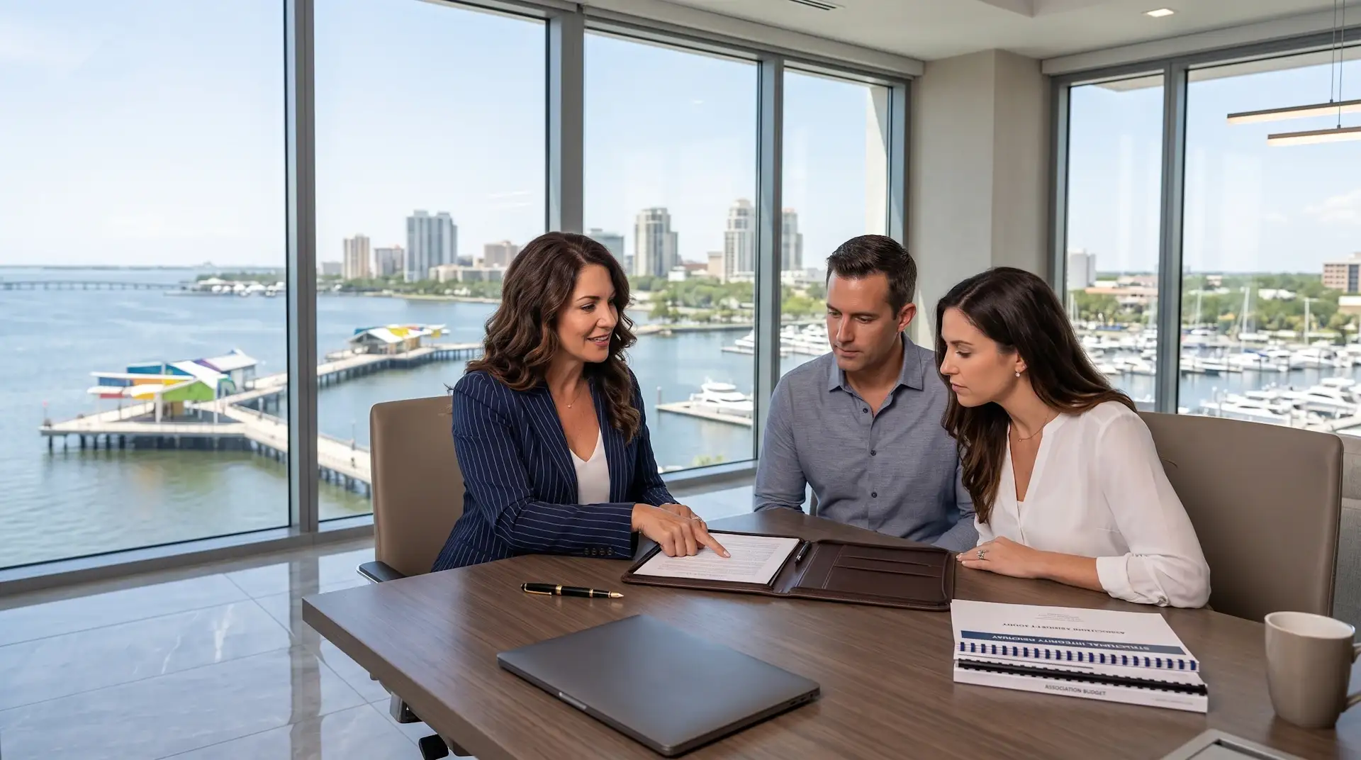 Contract negotiation meeting in St. Petersburg, Florida with Liane Jamason and her team