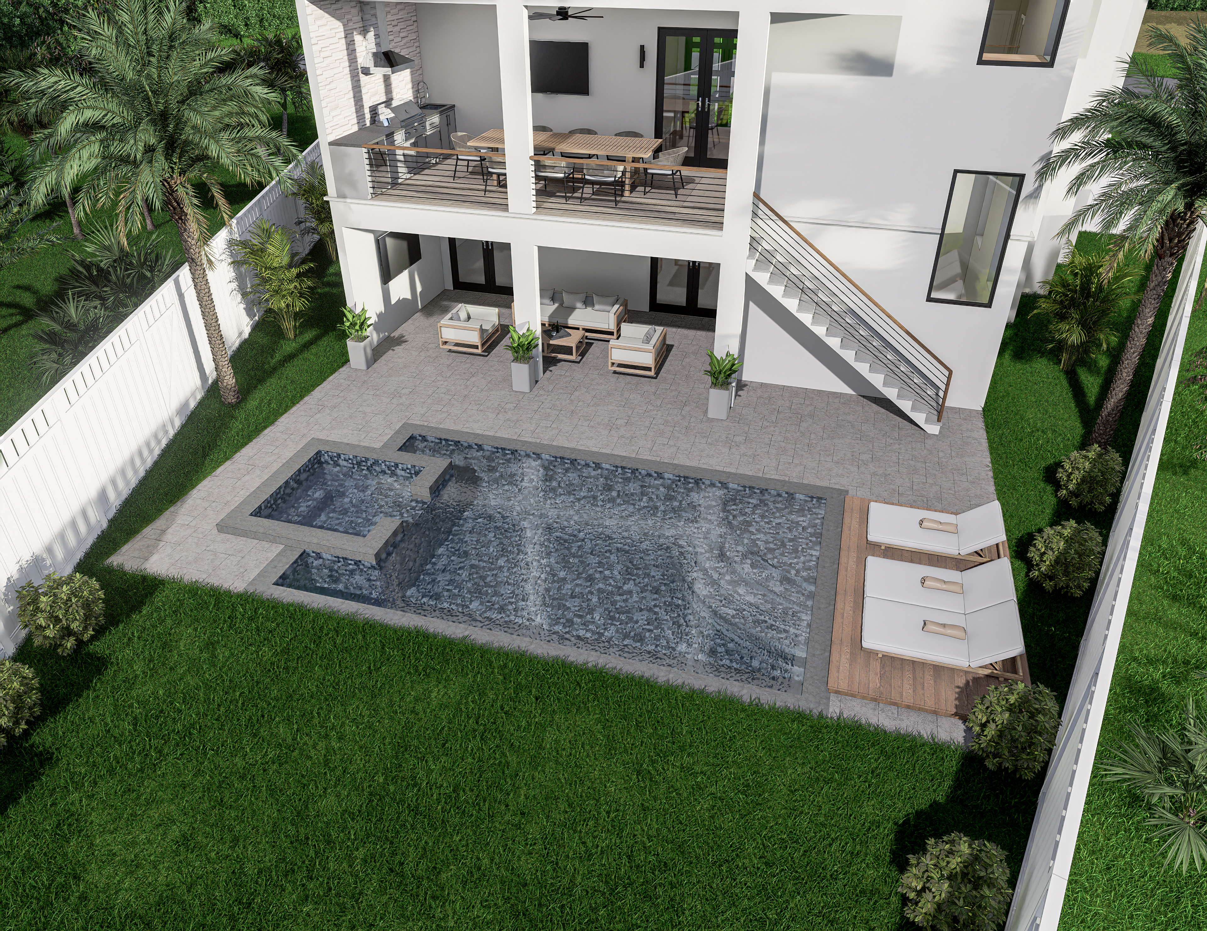 Custom pool New Construction Home Snell Isle